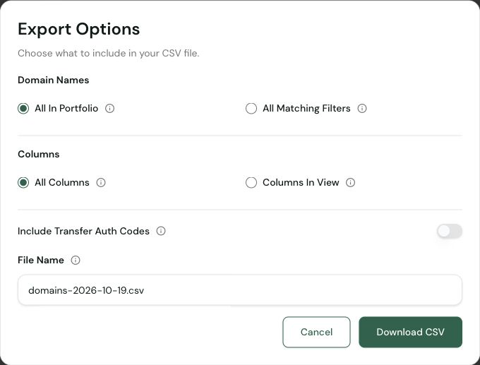 Choose an export format in DNX Manage