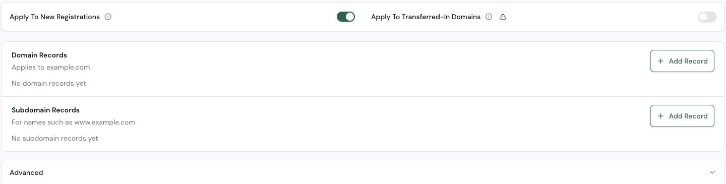 Open DNS Defaults in DNX Manage