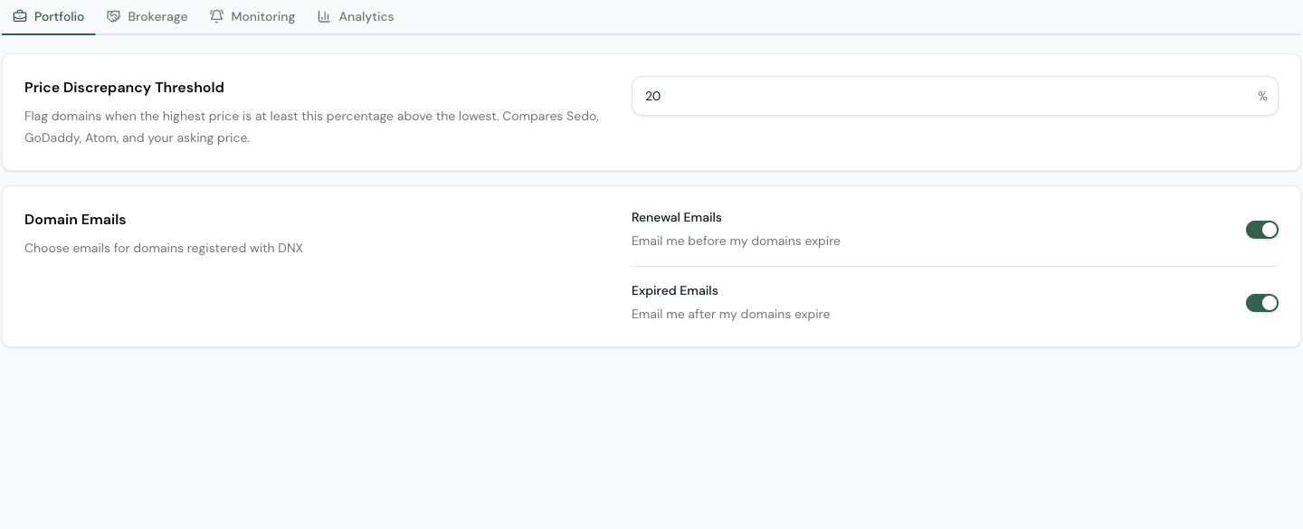 Set portfolio preferences in DNX Manage