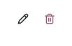 Pencil Edit group and bin Delete group controls