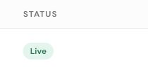 Lander status showing Live