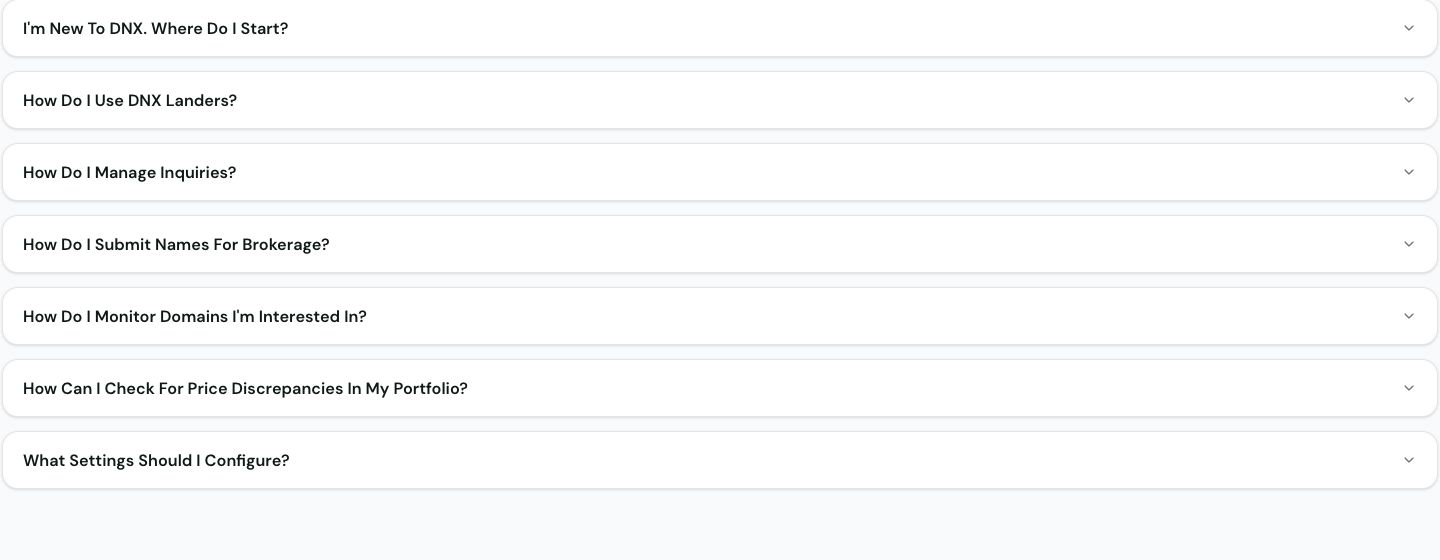 Open FAQs in DNX Manage