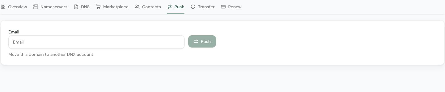 Open the Push tab in DNX Manage
